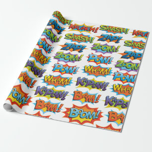 Comic Action Word Wrapping Paper