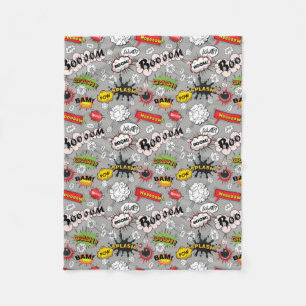 Comic Action Words Fleece Blanket