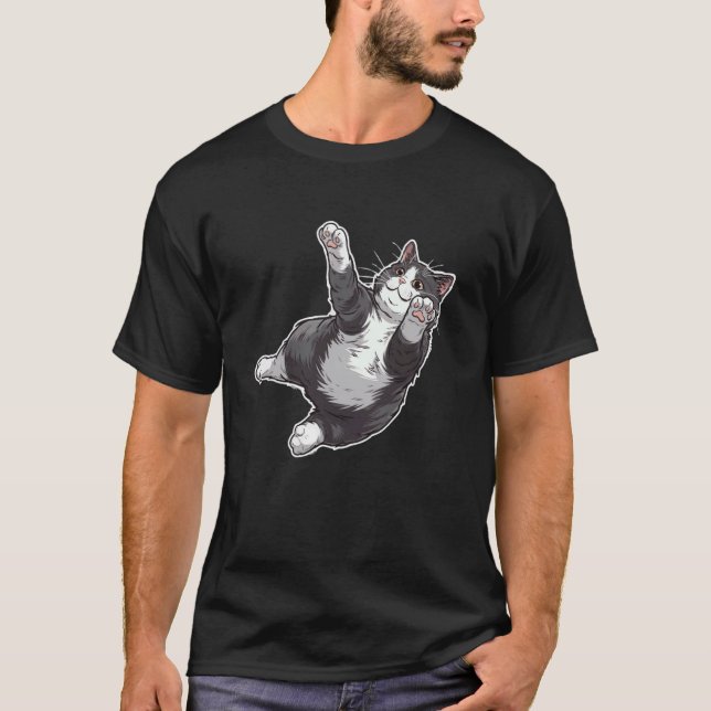Comic Art Kitten Pet Lover Playful Chubby Cute Cat T-Shirt (Front)