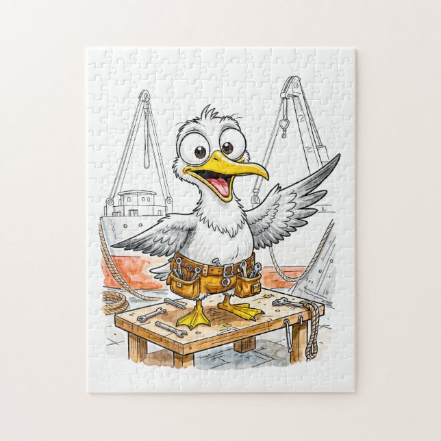 Comic Bird Shipyard Worker Jigsaw Puzzle (Vertical)