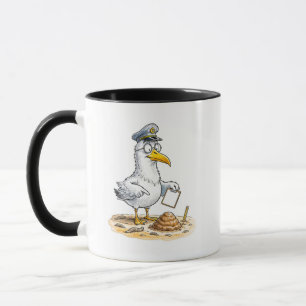 Comic Bird Worm Inspector Mug
