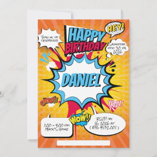 Comic Birthday Invitation