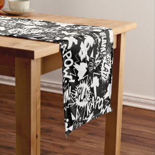 Comic book actions short table runner