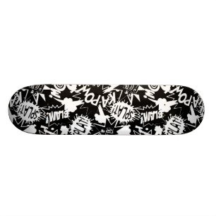 Comic book actions skateboard