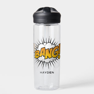 Comic Book Art Bang Bubble Personalised Water Bottle