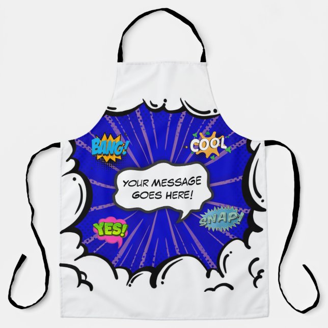 Comic Book Art Pop Add Text Custom Apron (Front)