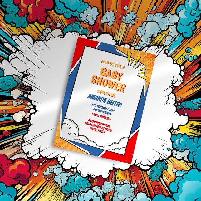 Comic Book Baby Shower Invitation (Creator Uploaded)