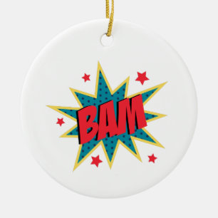 Comic Book Bam Ceramic Ornament