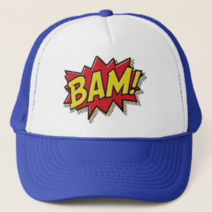 comic book bam! trucker hat