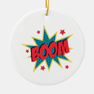 Comic Book Boom Ceramic Ornament