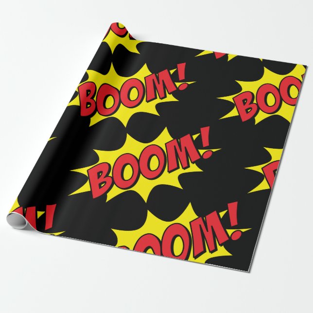 Comic Book Boom! Wrapping Paper (Unrolled)