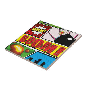 Comic Book cartoon fonts! Ceramic Tile