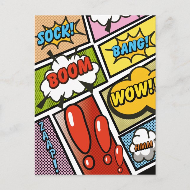 Comic Book cartoon fonts! Postcard (Front)