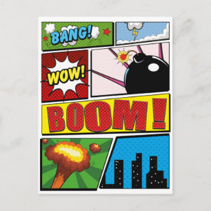 Comic Book cartoon fonts! Postcard