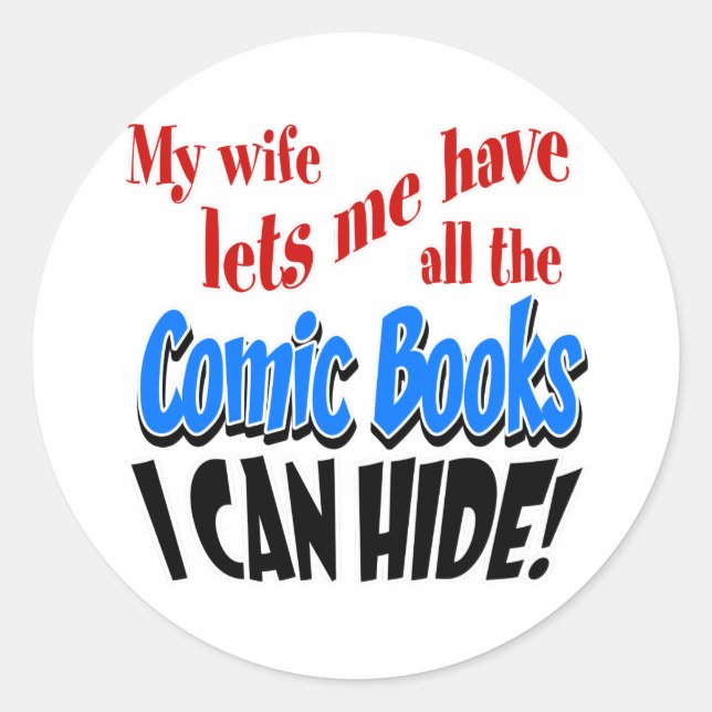 Comic Book Collecting Classic Round Sticker (Front)