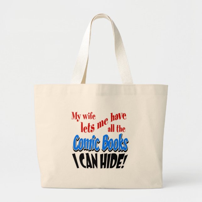 Comic Book Collecting Large Tote Bag (Front)