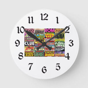 ComIc Book Covers Round Clock