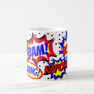 Comic Book Custom Speech Bubbles Black Dots Coffee Mug