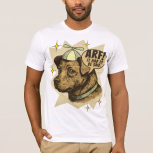 Comic book dog puppy propeller hat custom wording T-Shirt