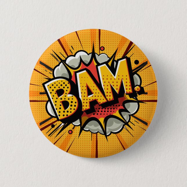 Comic Book Exclamations Bam Text 6 Cm Round Badge (Front)