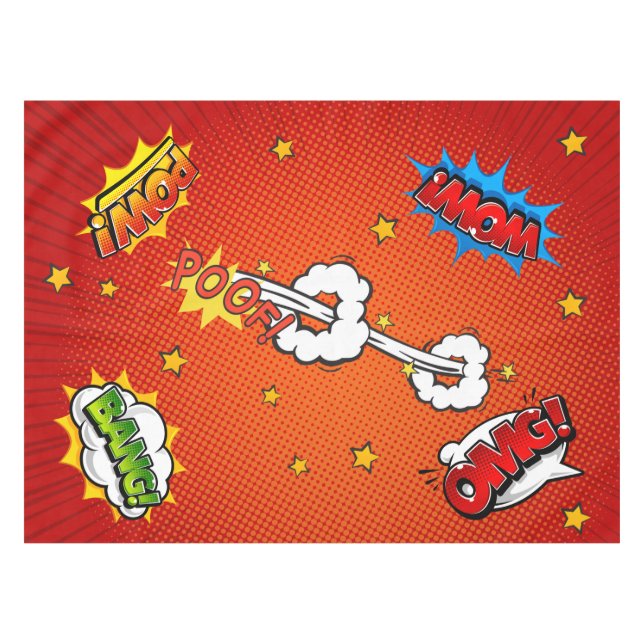 Comic book Exclamations Red Tablecloth (Front (Horizontal))