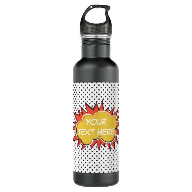 Comic Book Explosion Custom Text Bubble 710 Ml Water Bottle (Front)