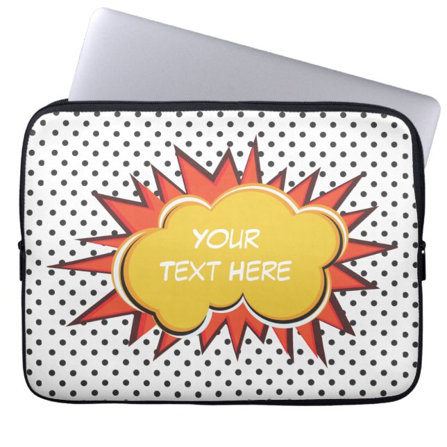 Comic Book Explosion Custom Text Bubble Laptop Sleeve (Front)