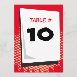 COMIC BOOK FANTASY Bar Mitzvah Table Number Card