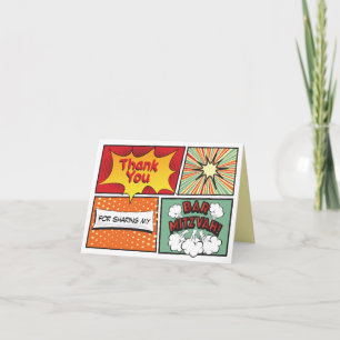 COMIC BOOK FANTASY Bar Mitzvah Thank You Card
