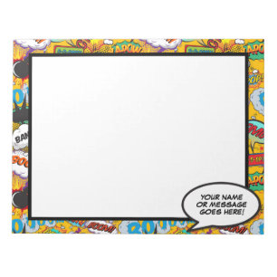 Comic Book Fun Speech Bubble Name Message Notepad