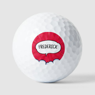 Comic book funny personalised name trendy  golf balls