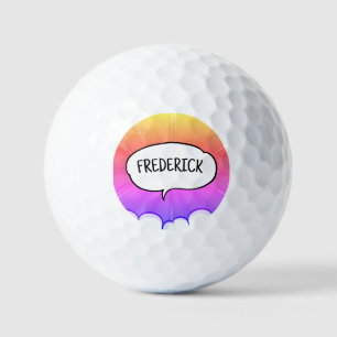 Comic book funny personalised name trendy golf balls