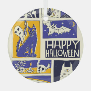 Comic Book Halloween Illustration Glass Tree Decoration