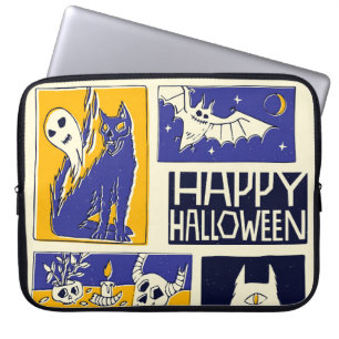 Comic Book Halloween Illustration Laptop Sleeve