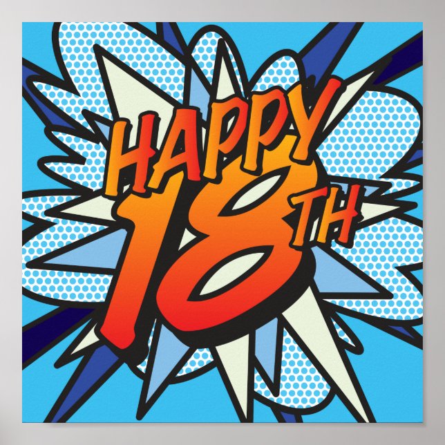 Comic Book HAPPY 18TH Poster (Front)