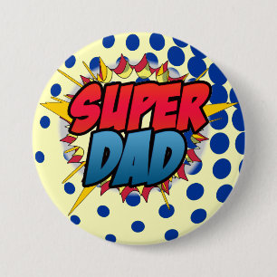 Comic Book Inspired Super Dad 7.5 Cm Round Badge