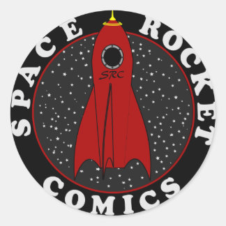 comic book logo classic round sticker