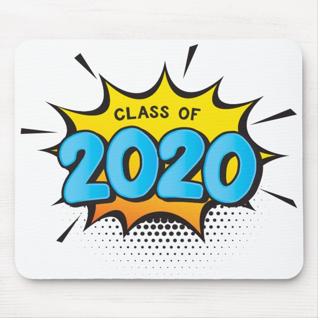 COMIC BOOK modern typography retro class of 2020 Mouse Pad (Front)
