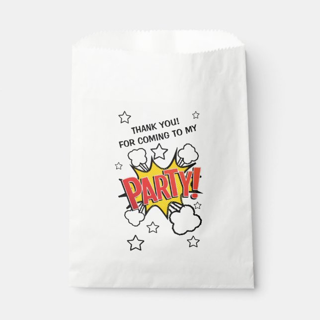 Comic Book PARTY! Favour Bags (Front)