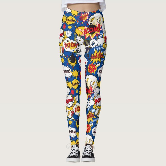 Comic book Pattern  Leggings (Front)
