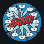 Comic Book Pop Art BANG Large Clock<br><div class="desc">Fun trendy superhero comic book pop clocks that are sure to add a splash of colour to a range of rooms around your home or office. An ideal way to treat yourself or someone that you know with these cool, unique comic con designer clocks. Why not add some zap pow...</div>
