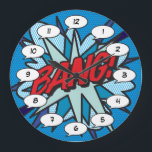 Comic Book Pop Art BANG Large Clock<br><div class="desc">Fun trendy superhero comic book pop clocks that are sure to add a splash of colour to a range of rooms around your home or office. An ideal way to treat yourself or someone that you know with these cool, unique comic con designer clocks. Why not add some zap pow...</div>