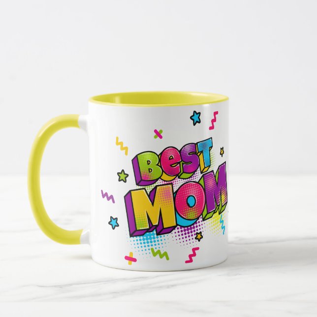 Comic Book Pop Art Best Mum Mug (Left)