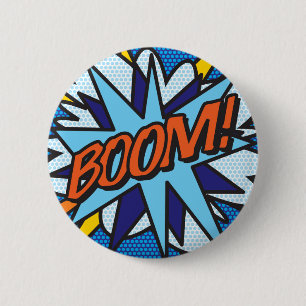 Comic Book Pop Art BOOM! 6 Cm Round Badge