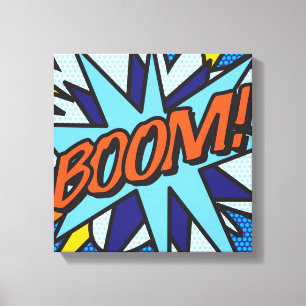 Comic Book Pop Art BOOM Superhero Canvas Print