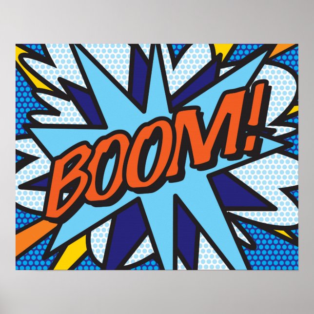 Comic Book Pop Art BOOM Superhero Poster (Front)