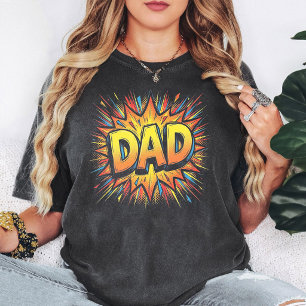 Comic Book Pop Art Dad Fathers Day Explosion T-Shirt