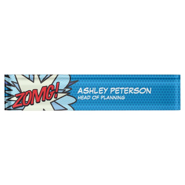 Comic Book Pop Art Flash ZOMG Nameplate (Front)