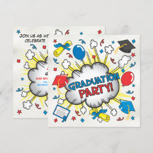 Comic Book Pop Art Graduation Party Invitation! Invitation