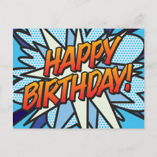 Comic Book Pop Art HAPPY BIRTHDAY Postcard